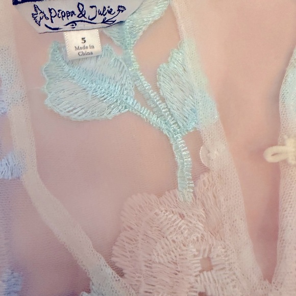 Elegant Blush Pink Floral Kids Dress - Picture 7 of 12